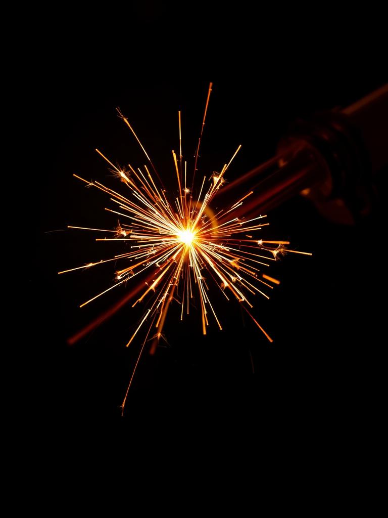 Faísca elétrica iluminando fios de cobre — aula de fundamentos da eletricidade do curso ELETROPRO